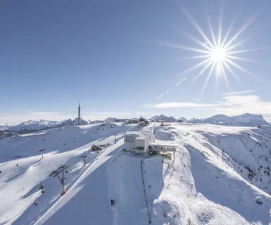 Kronplatz Gipfelpanorama mit Dolomitenblick