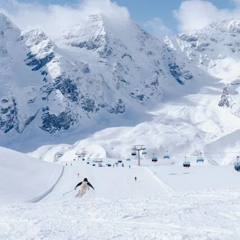 Skifahrer am Kronplatz